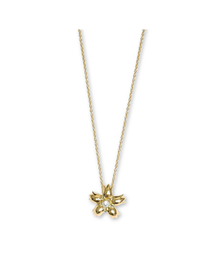 The CZ Flower Pendant Necklace in 18K Gold Plated Silver | Gold Plated Sterling Silver