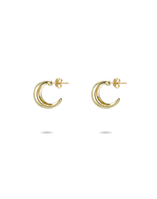 The Crescent Small Hoop Earrings in 18k Gold-Plated Brass | Gold and Silver