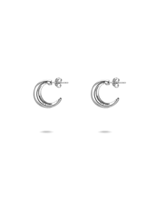The Crescent Small Hoop Earrings in 18k Gold-Plated Brass | Gold and Silver