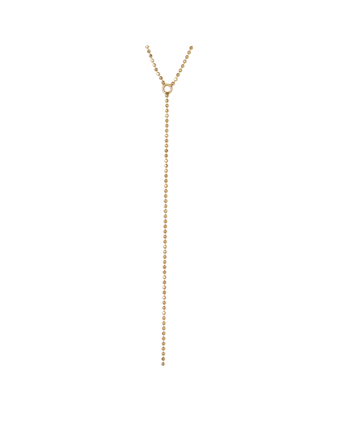The Diamond Cut Ball Chain Lariat Necklace | Gold Plated Sterling Silver