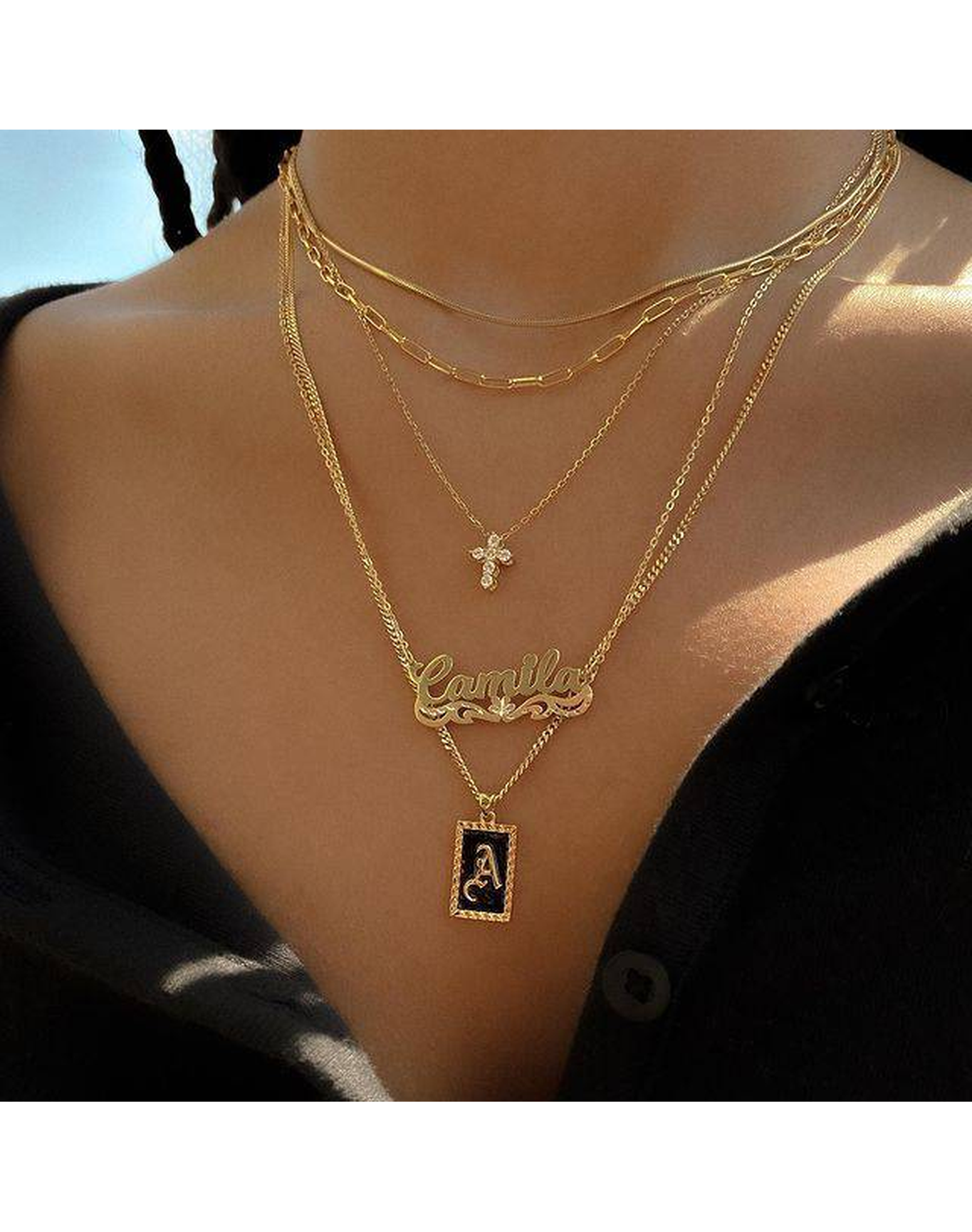 The Enamel Initial Pendant | Gold Vermeil and Sterling Silver