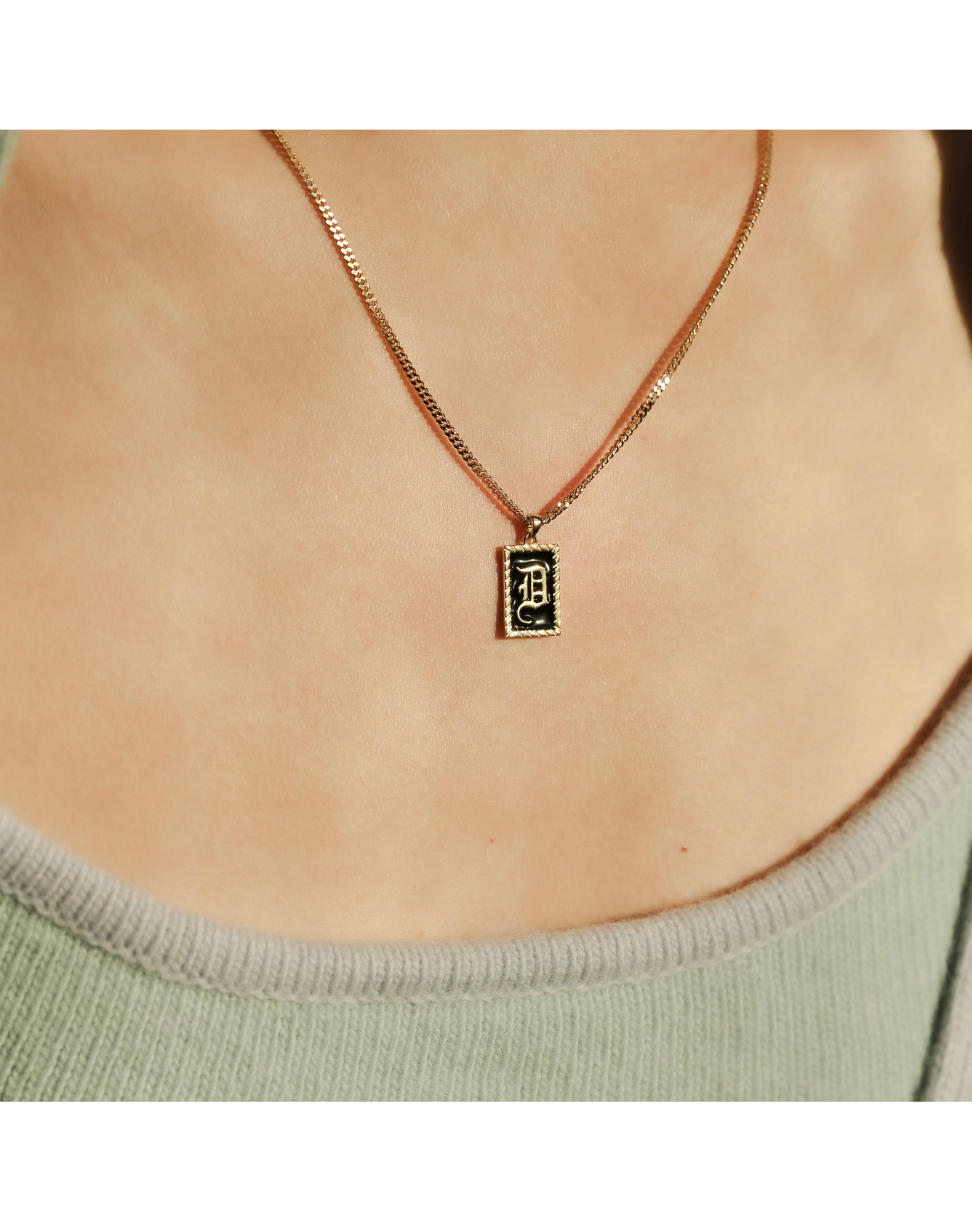 The Enamel Initial Pendant | Gold Vermeil and Sterling Silver