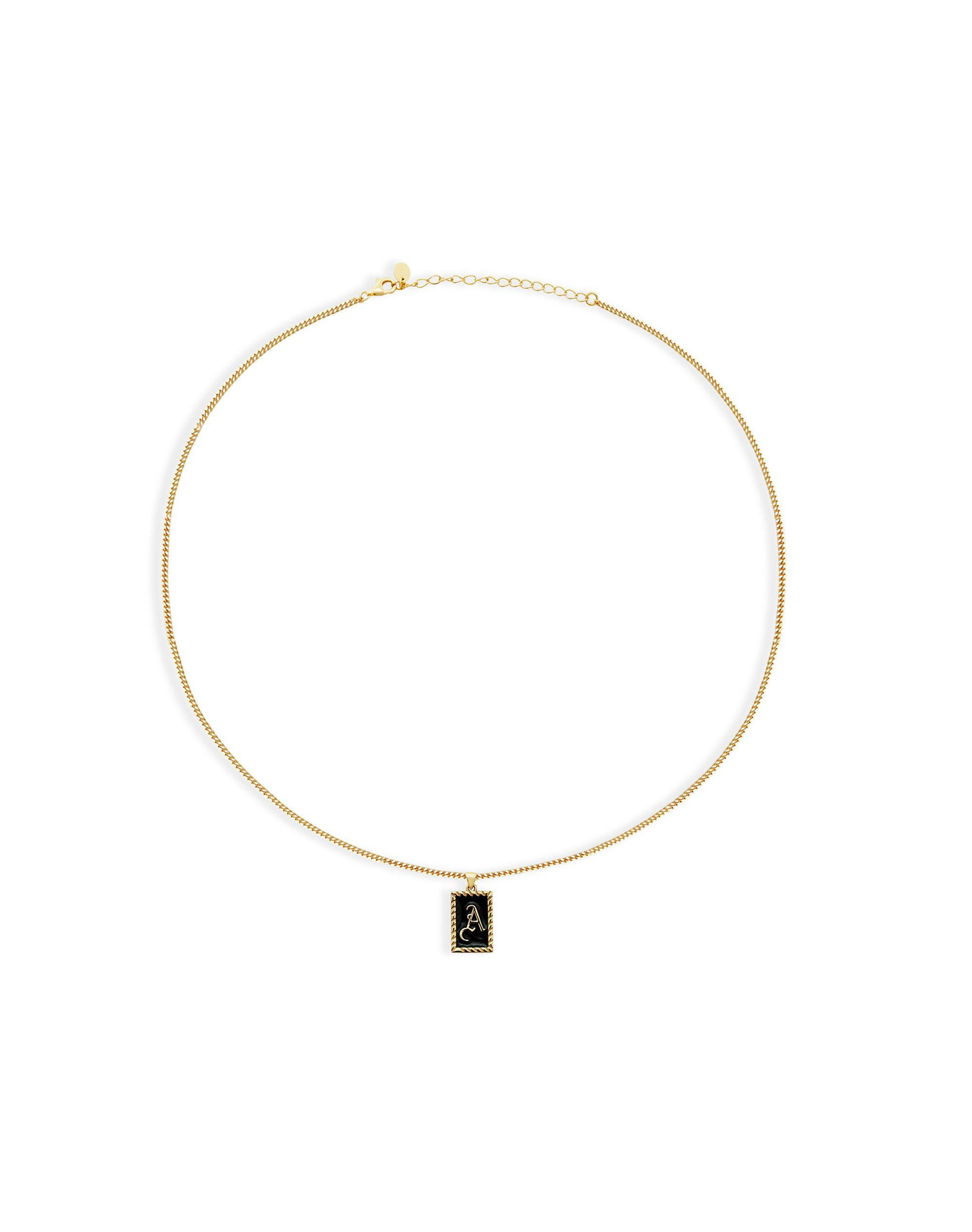 The Enamel Initial Pendant | Gold Vermeil and Sterling Silver