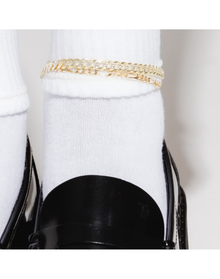 The Essential Two Tone Curb Anklet For Elegant Style | Gold Plated Sterling Silver