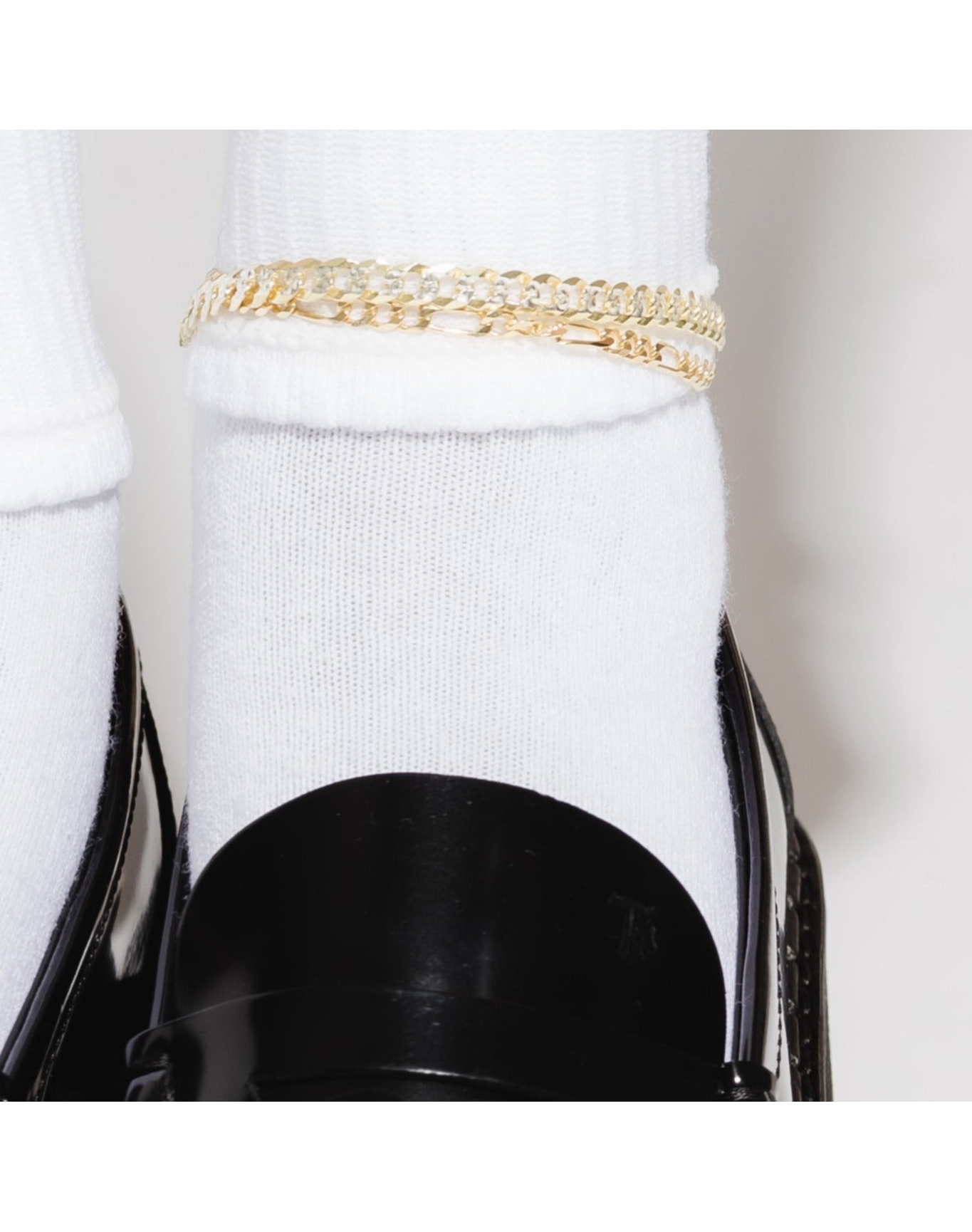 The Essential Two Tone Curb Anklet For Elegant Style | Gold Plated Sterling Silver