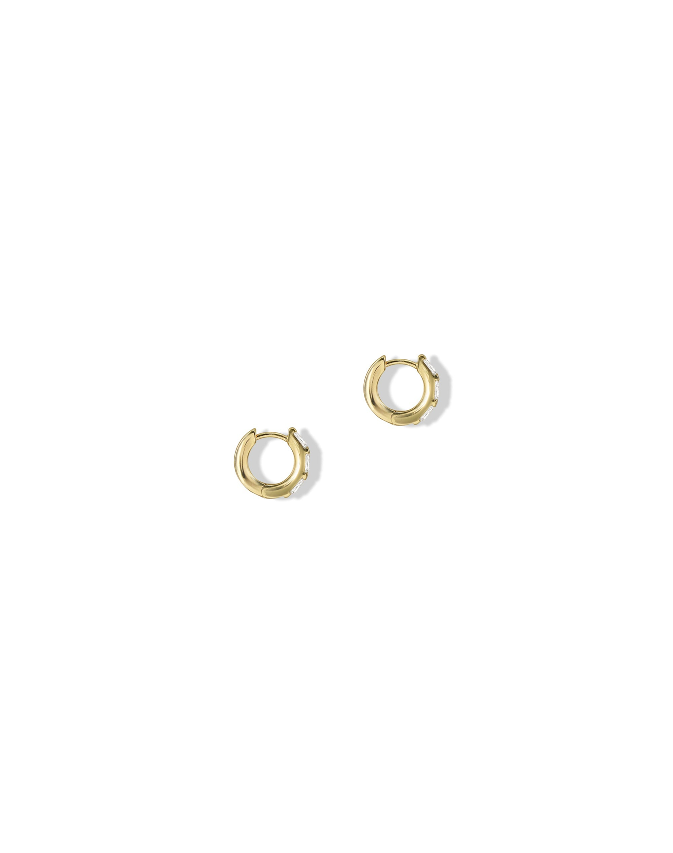 The Glow Mini Hoops 18k Gold-Plated Cubic Zirconia | Gold Plated Sterling Silver