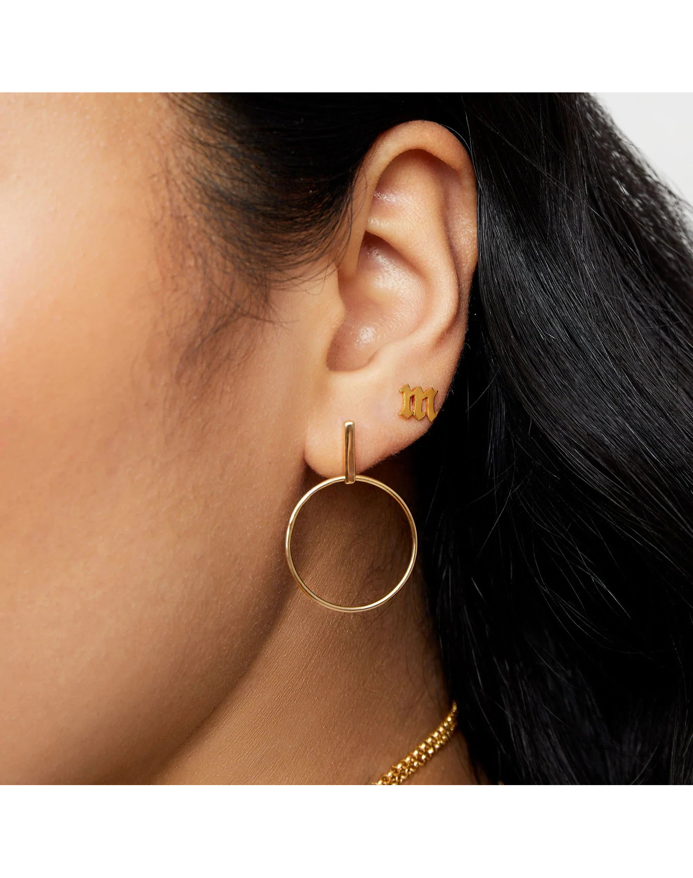 The Gothic Initial Earrings Lowercase | Gold Vermeil