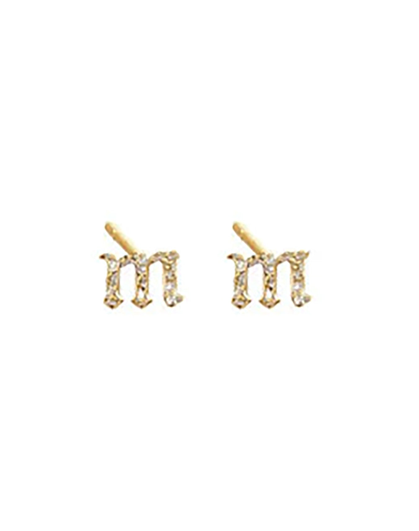 The Gothic Initial Earrings Lowercase | Gold Vermeil