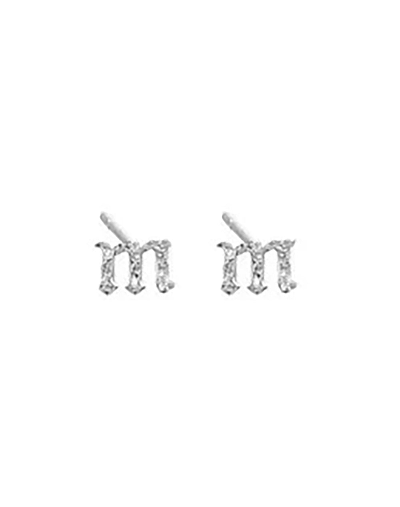 The Gothic Initial Earrings Lowercase | Gold Vermeil
