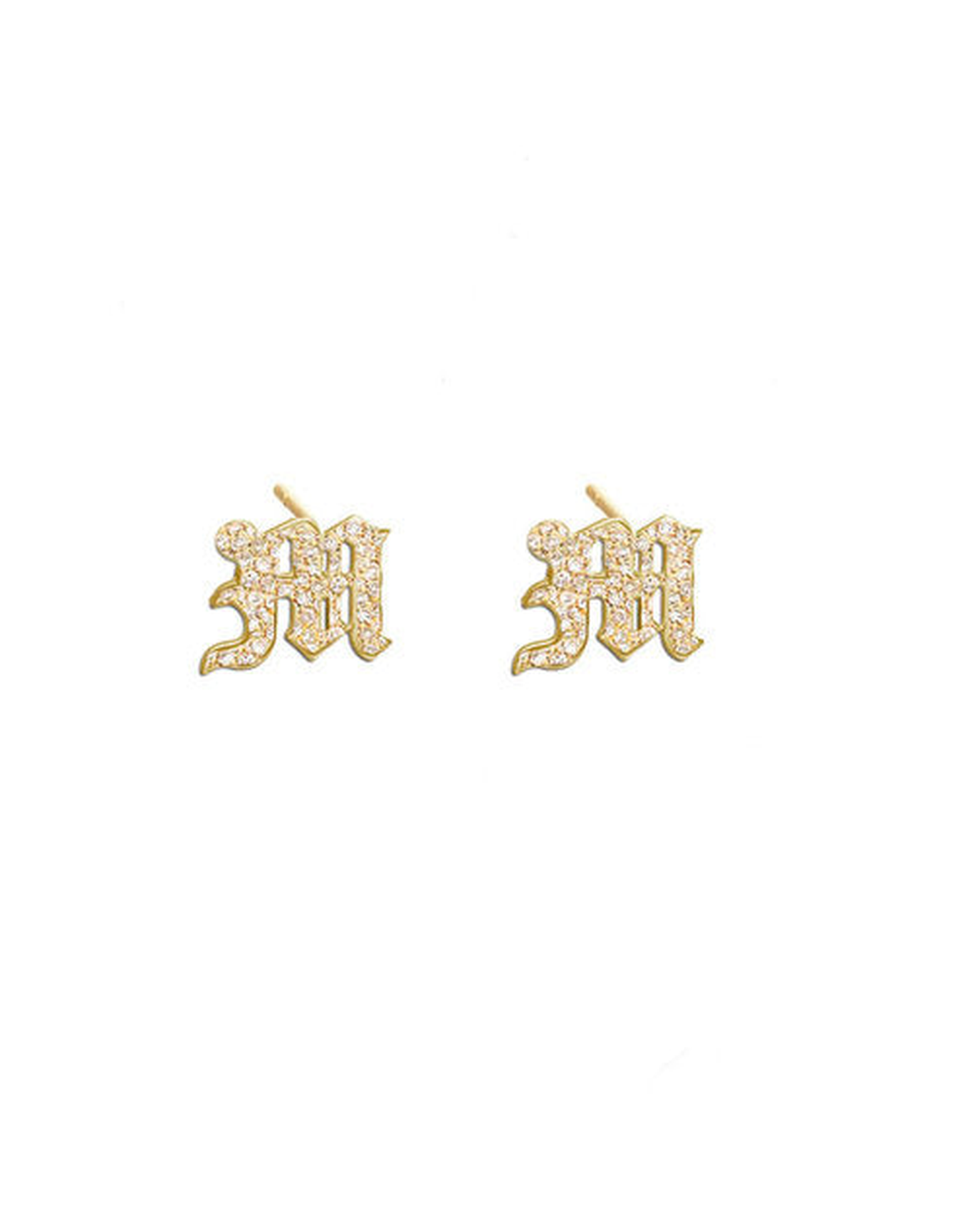 The Gothic Initial Earrings Uppercase | Gold Vermeil