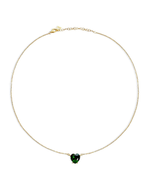 The Green Emerald Heart Pendant Necklace | Sterling Silver Gold Vermeil