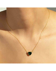 The Green Emerald Heart Pendant Necklace | Sterling Silver Gold Vermeil