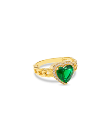 The Green Emerald Heart Ring | Cubic Zirconia