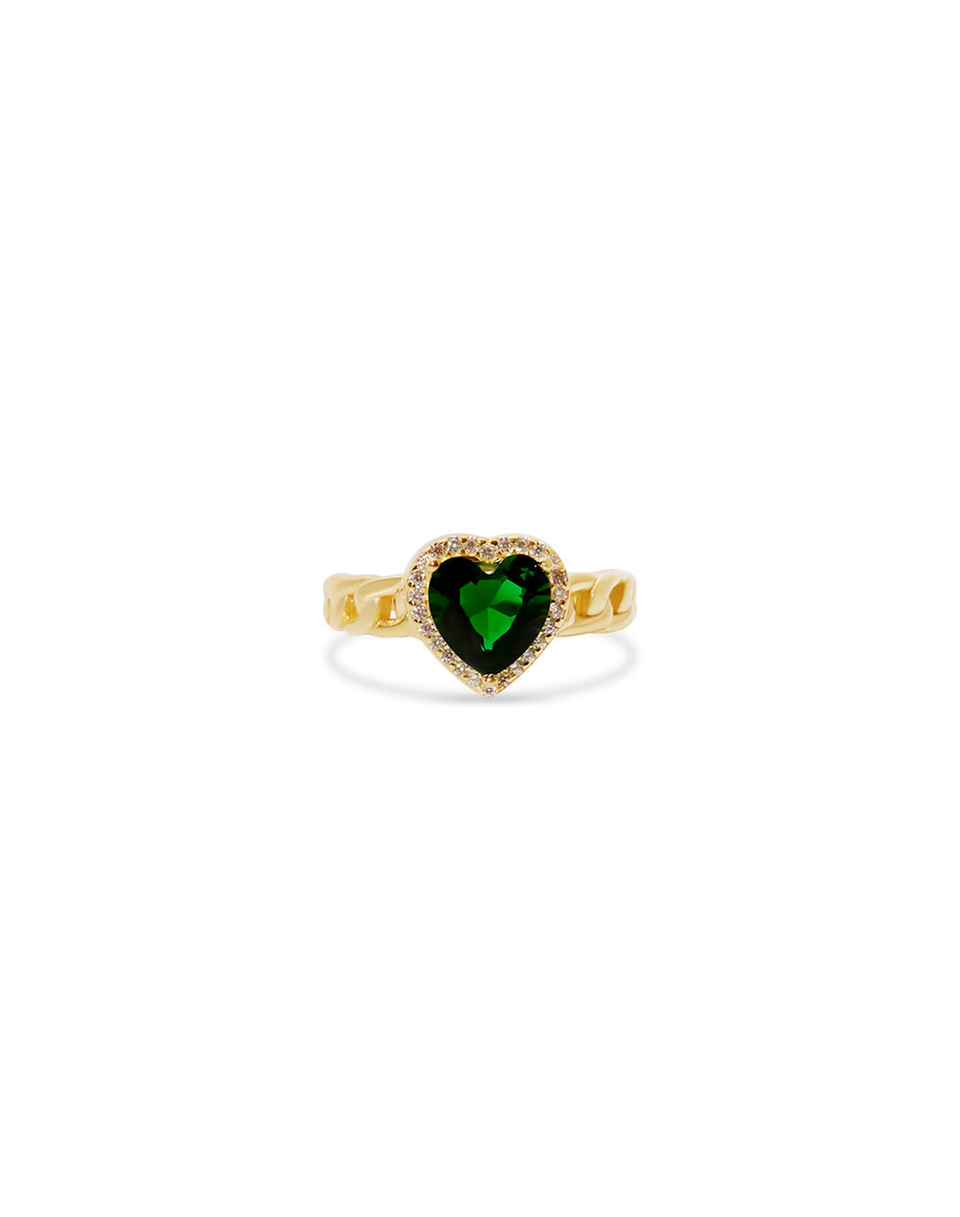 The Green Emerald Heart Ring | Cubic Zirconia