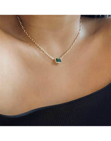 The Green Emerald Reda Link Necklace Chapter Ii By Greg Yuna X The M Jewelers | Sterling Silver Gold Vermeil