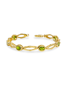 The Green Oval Vedra Link Bracelet | Sterling Silver