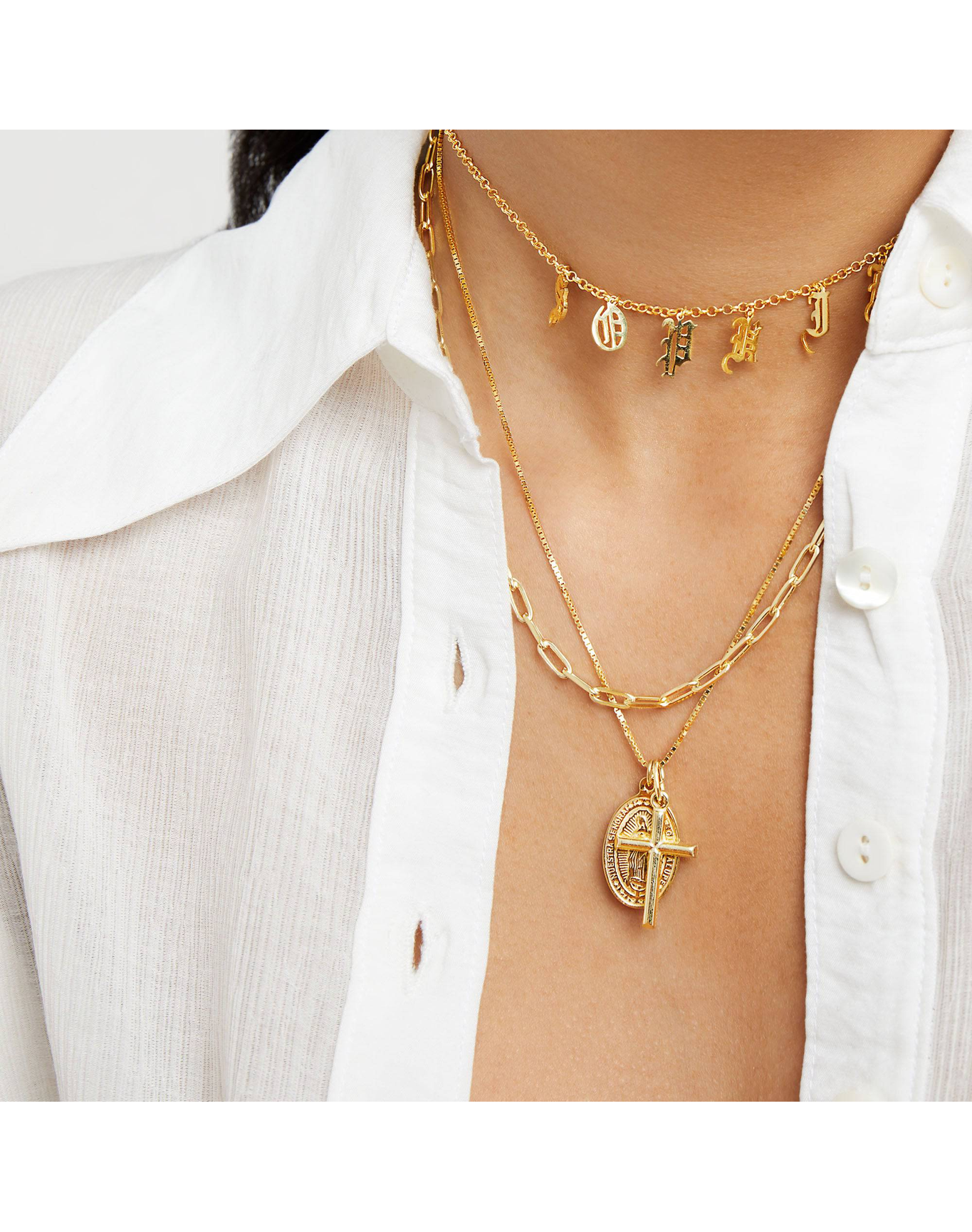 The Guadalupe Cross Necklace | Gold Vermeil and Sterling Silver