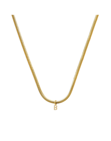 The Herringbone Initial Necklace | Stainless Steel 18kt Gold Plated