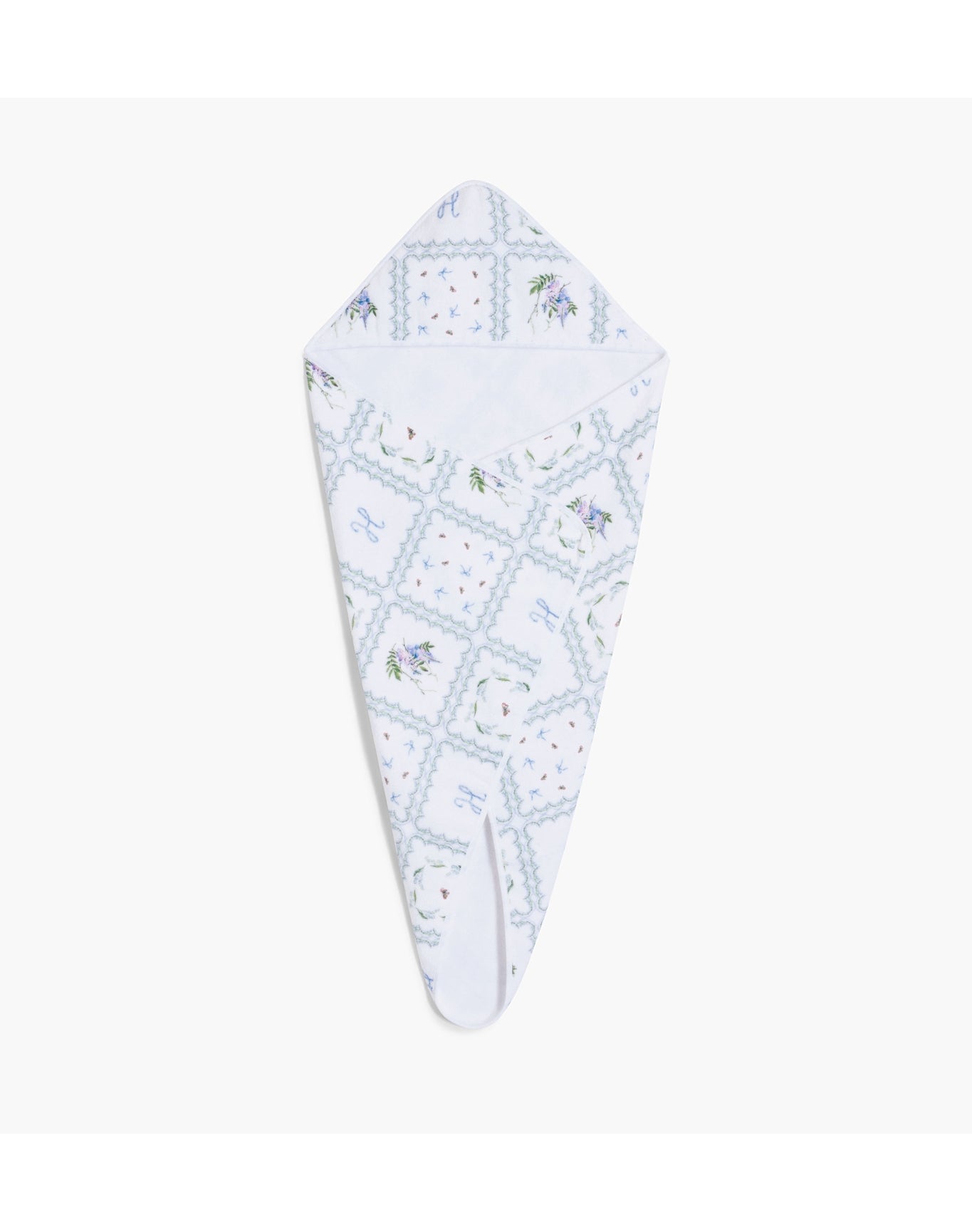 The Hooded Towel | White Floral Patchwork