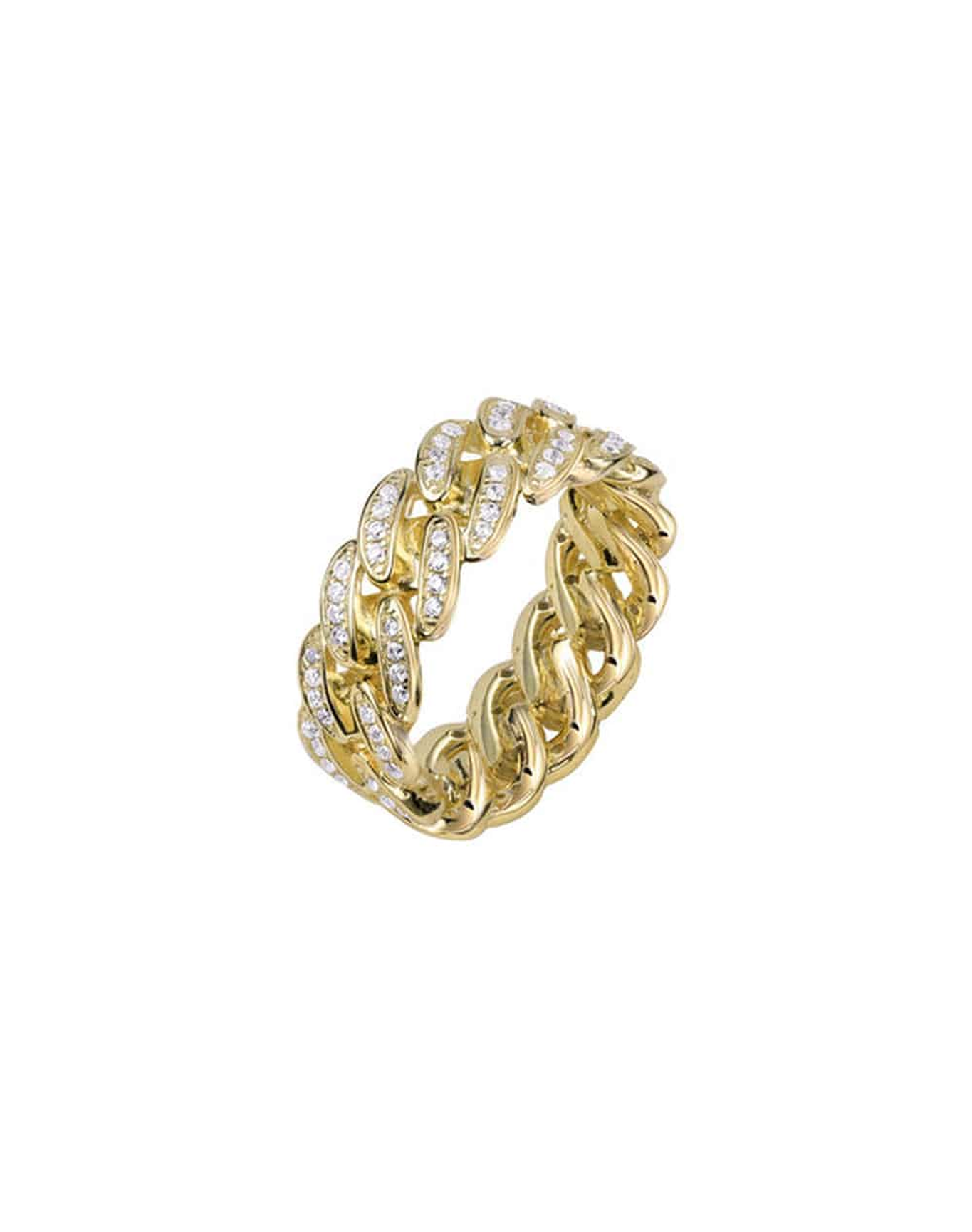 The Iced Out Cuban Link Ii Ring | Gold Vermeil and Sterling Silver