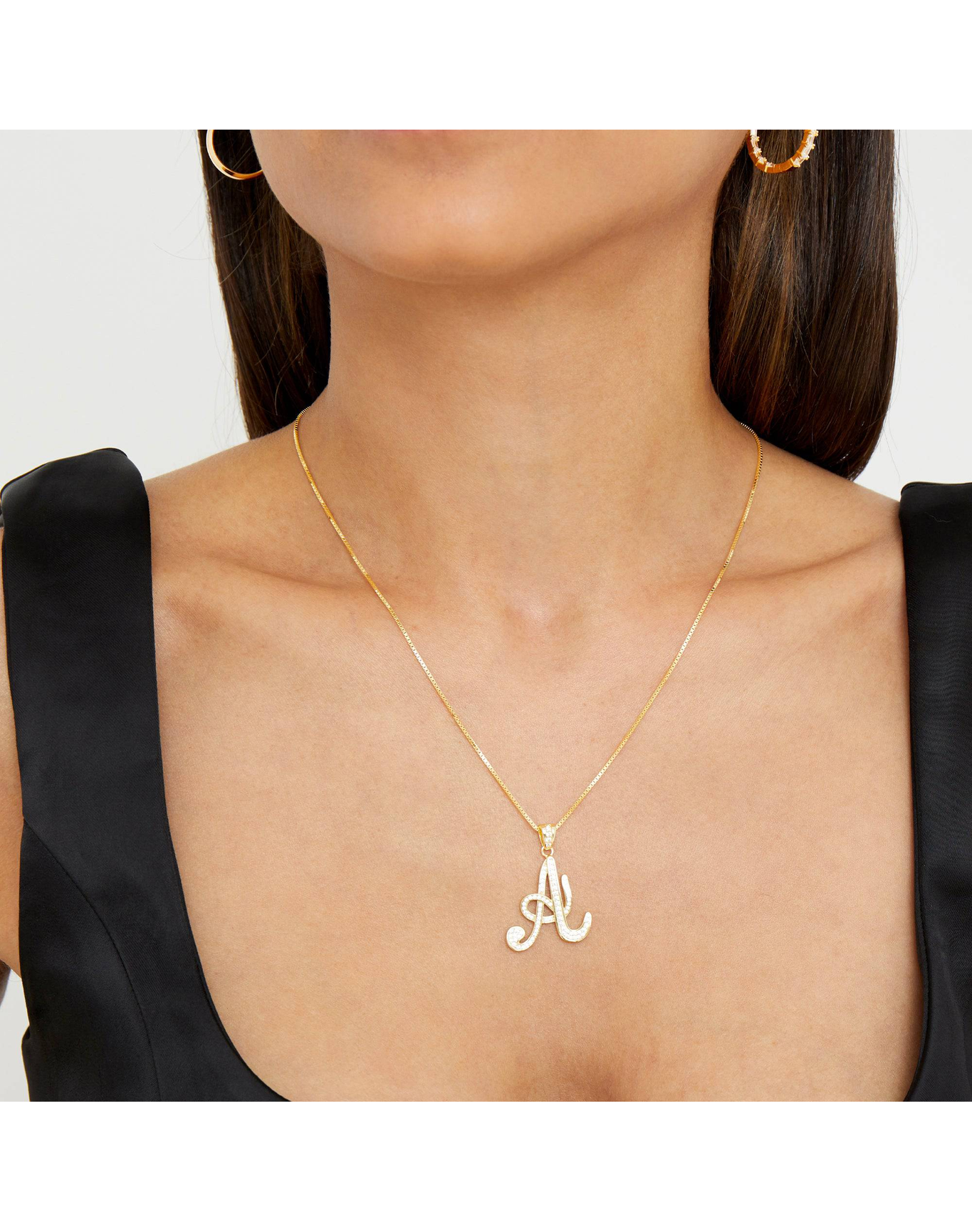 The Iced Out Script Initial Necklace | Gold Vermeil and Silver