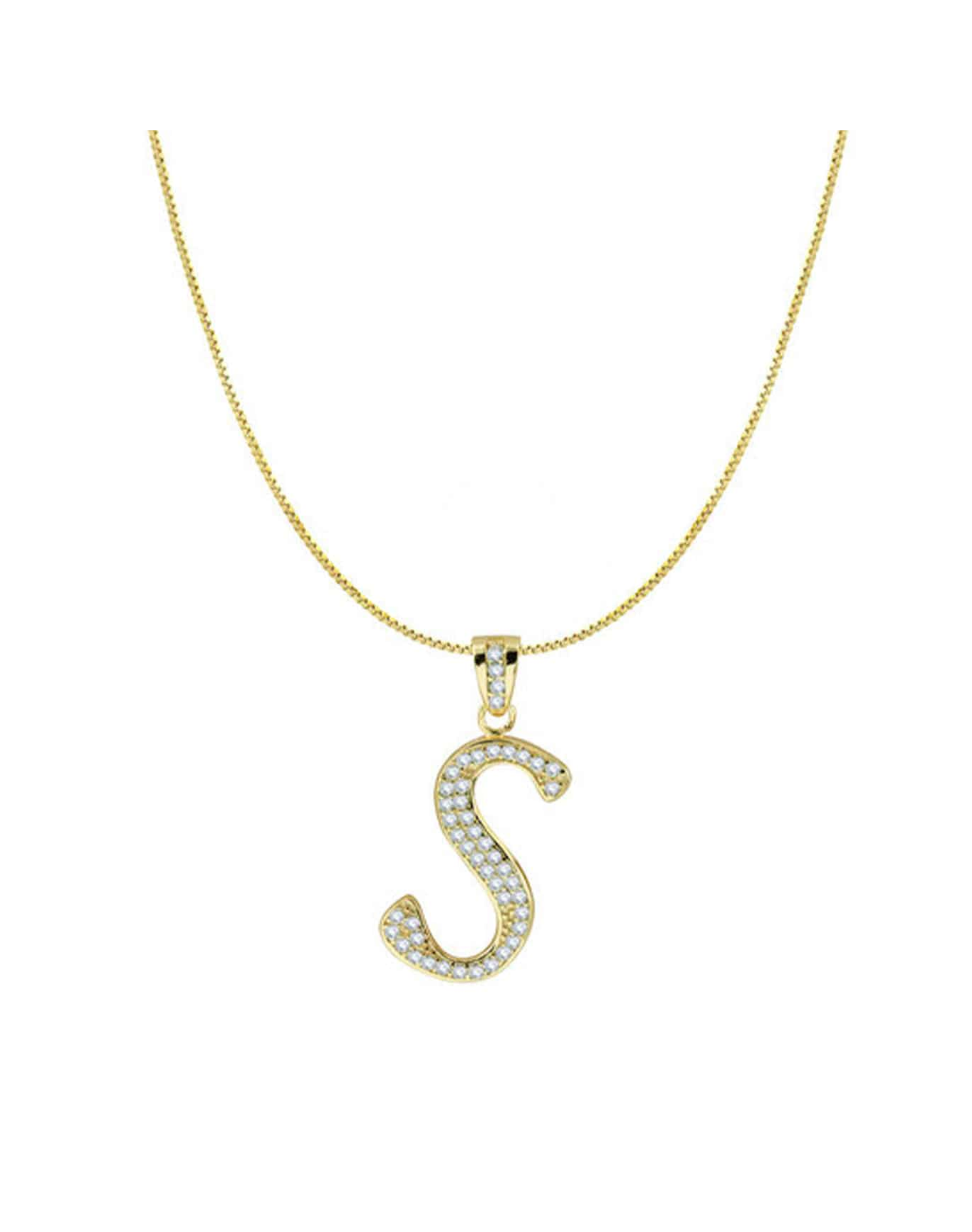 The Iced Out Script Initial Necklace | Gold Vermeil and Silver