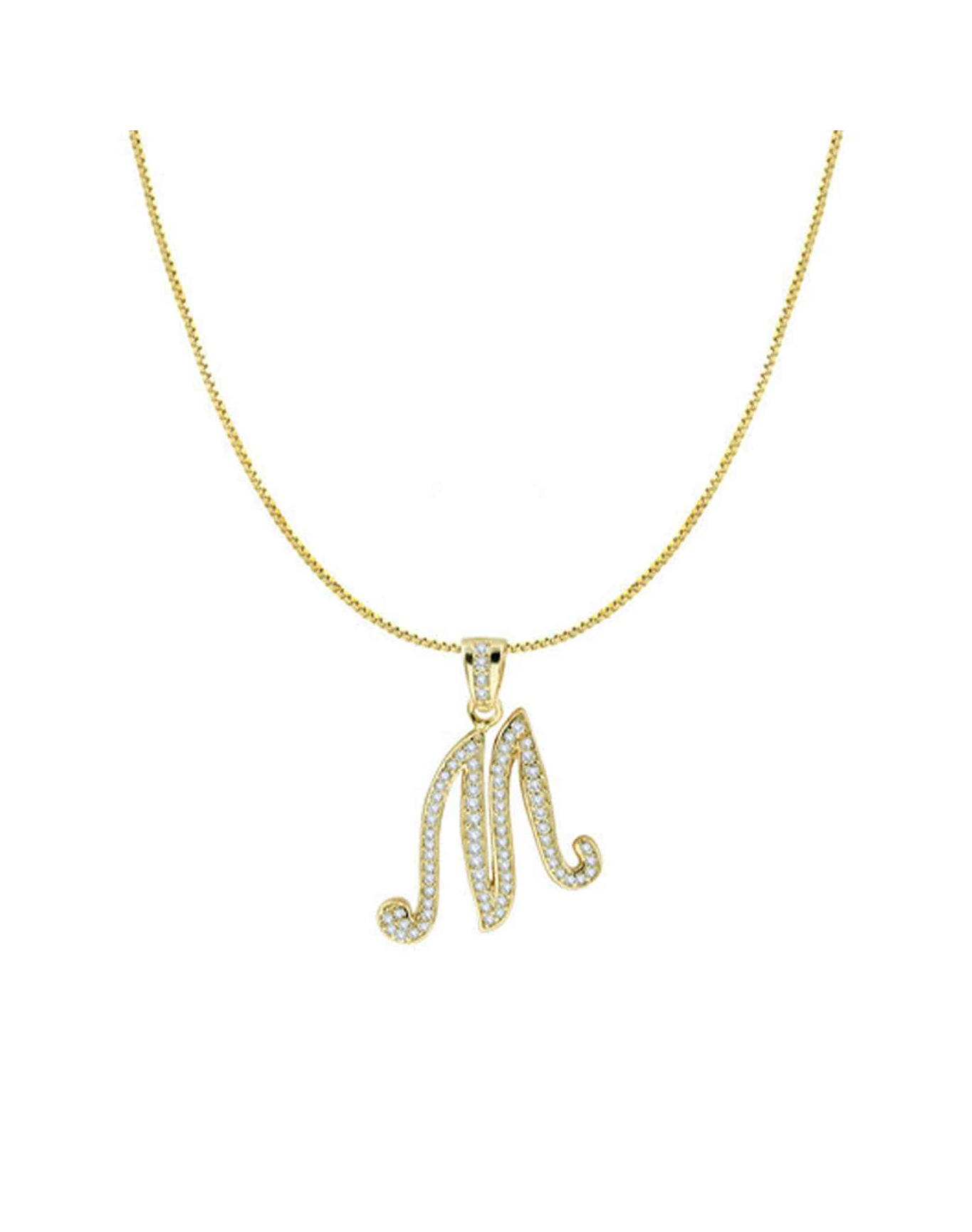 The Iced Out Script Initial Necklace | Gold Vermeil and Silver