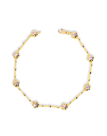 The Kaia Flower Stone Link Bracelet | Sterling Silver