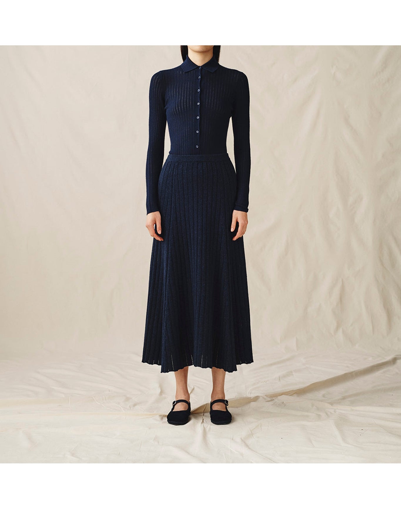 The Knit Skirt | Navy Melange