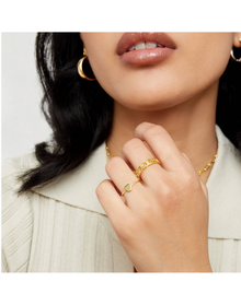 The Mid Size Curb Ring | Gold Vermeil and Silver