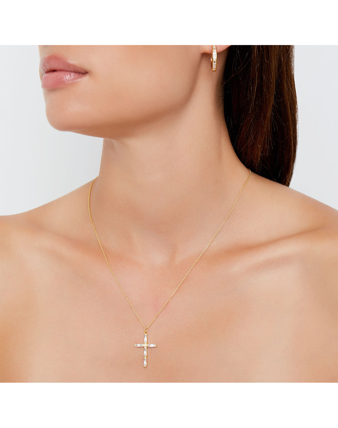 The Mini Celia Cross Necklace | Gold and Silver