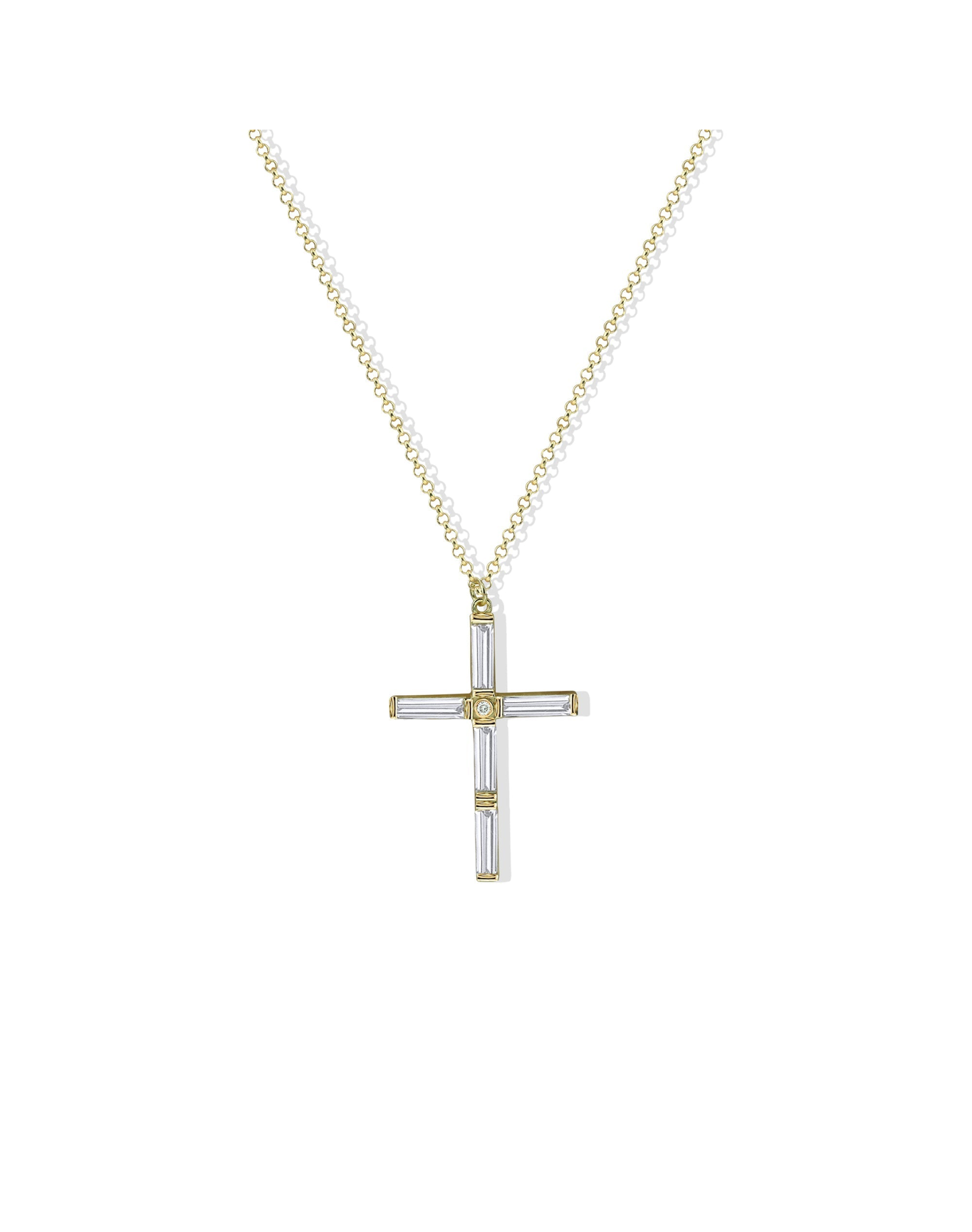 The Mini Celia Cross Necklace | Gold and Silver