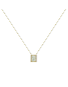 The Mother Of Pearl Virgin Mary Square Pendant Necklace | Gold Plated Sterling Silver