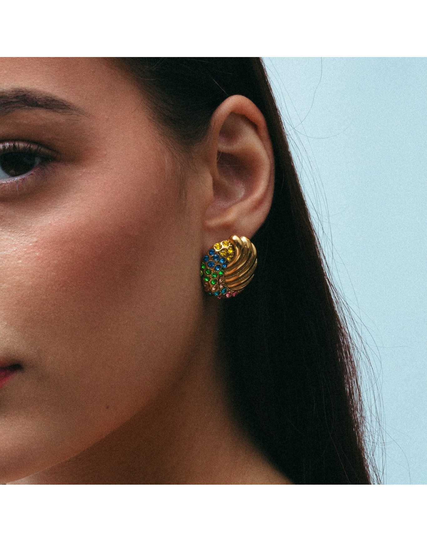 The Multicolor Seashell Earrings | Gold Vermeil
