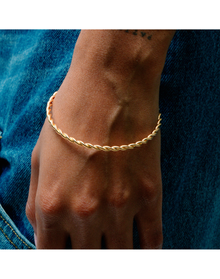 The Open Rope Cuff Bangle | Brass