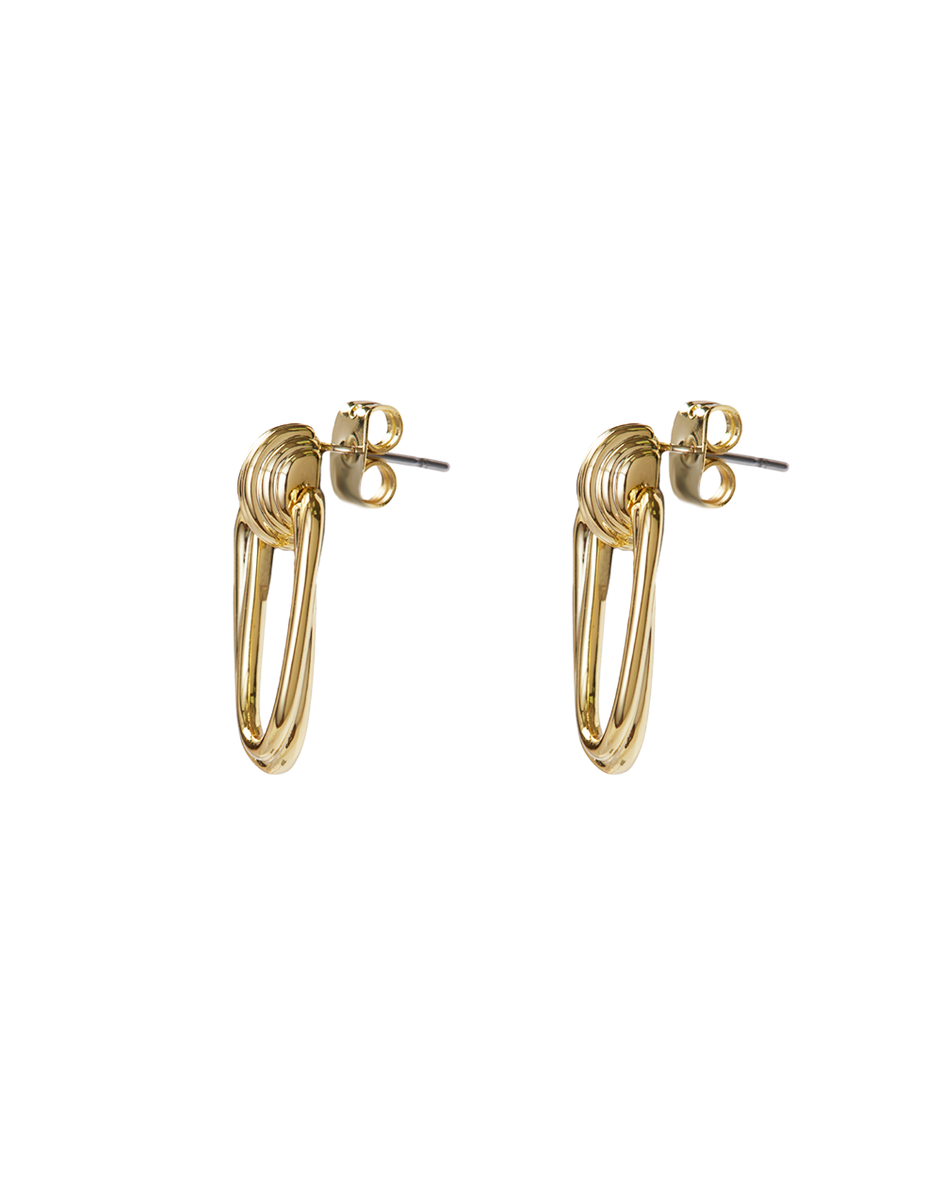 The Oval Ridge Door Knocker Earring | Gold Plated Brass