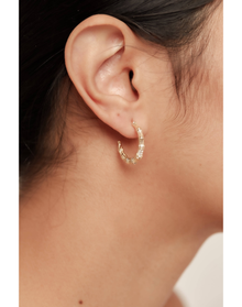The Pave Bamboo Hoop Earrings | Gold Vermeil and Sterling Silver