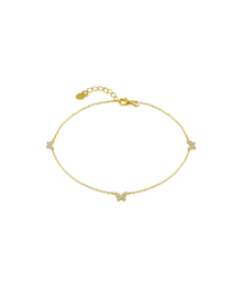 The Pave' Butterfly Anklet | Gold Vermeil and Sterling Silver