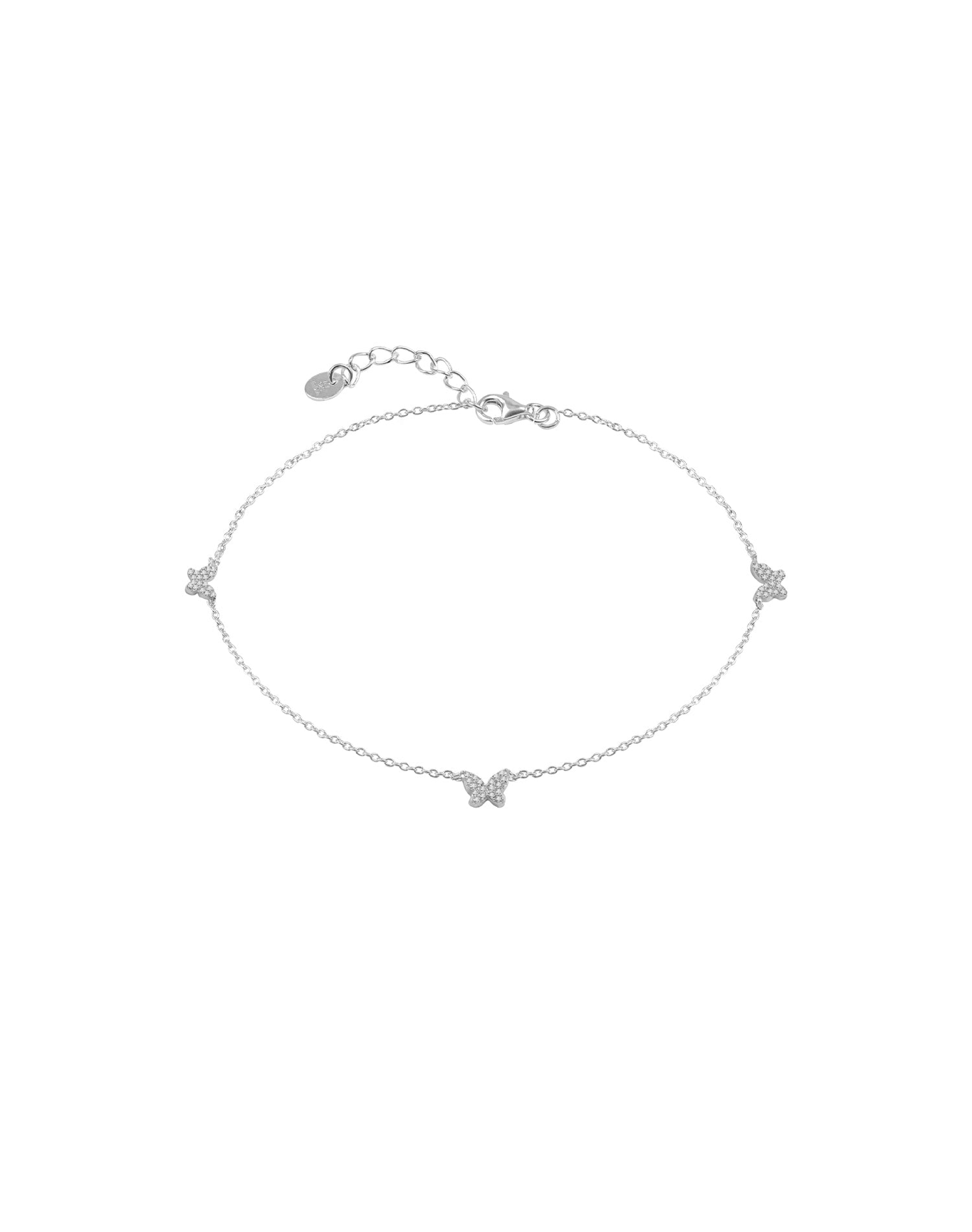 The Pave' Butterfly Anklet | Gold Vermeil and Sterling Silver
