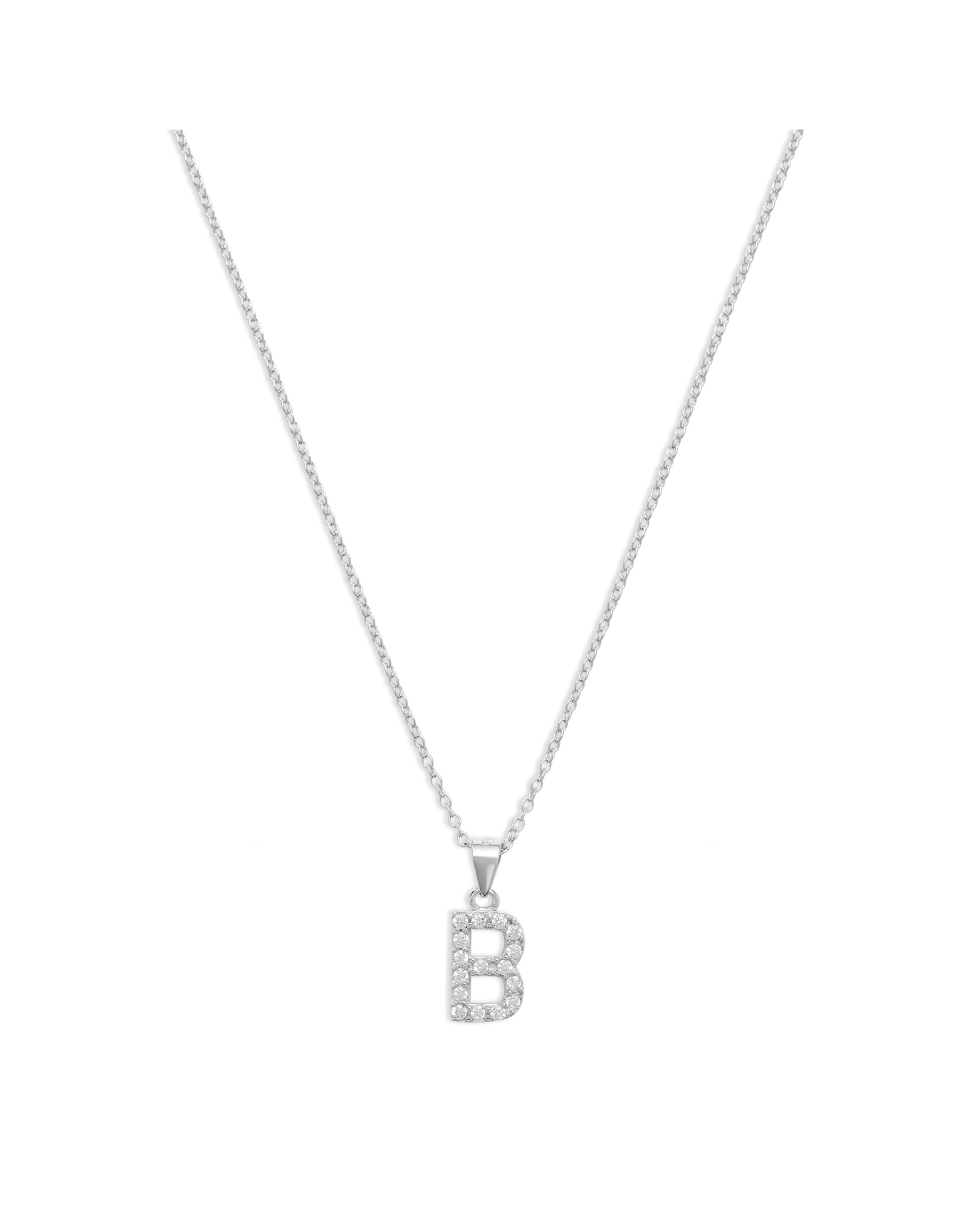 The Pave Single Block Initial Necklace | Gold Vermeil and Sterling Silver