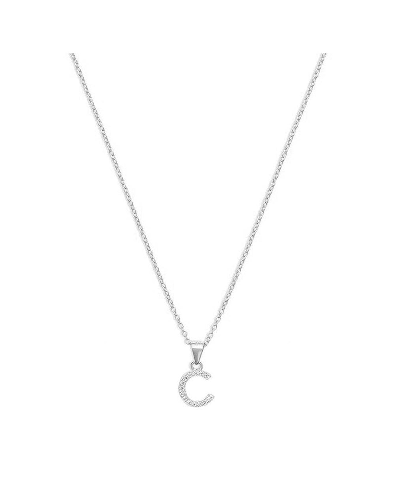 The Pave Single Block Initial Necklace | Gold Vermeil and Sterling Silver