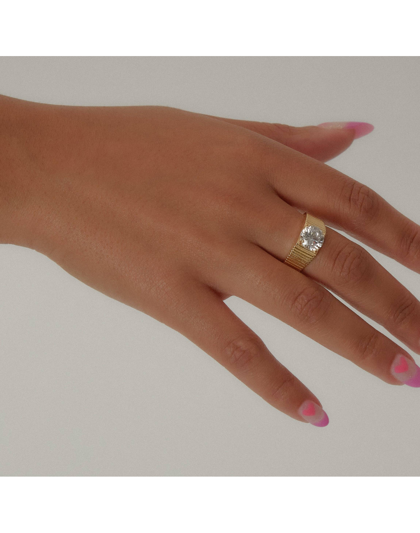 The Rouge Cz Signet Ring | Gold Vermeil and Sterling Silver