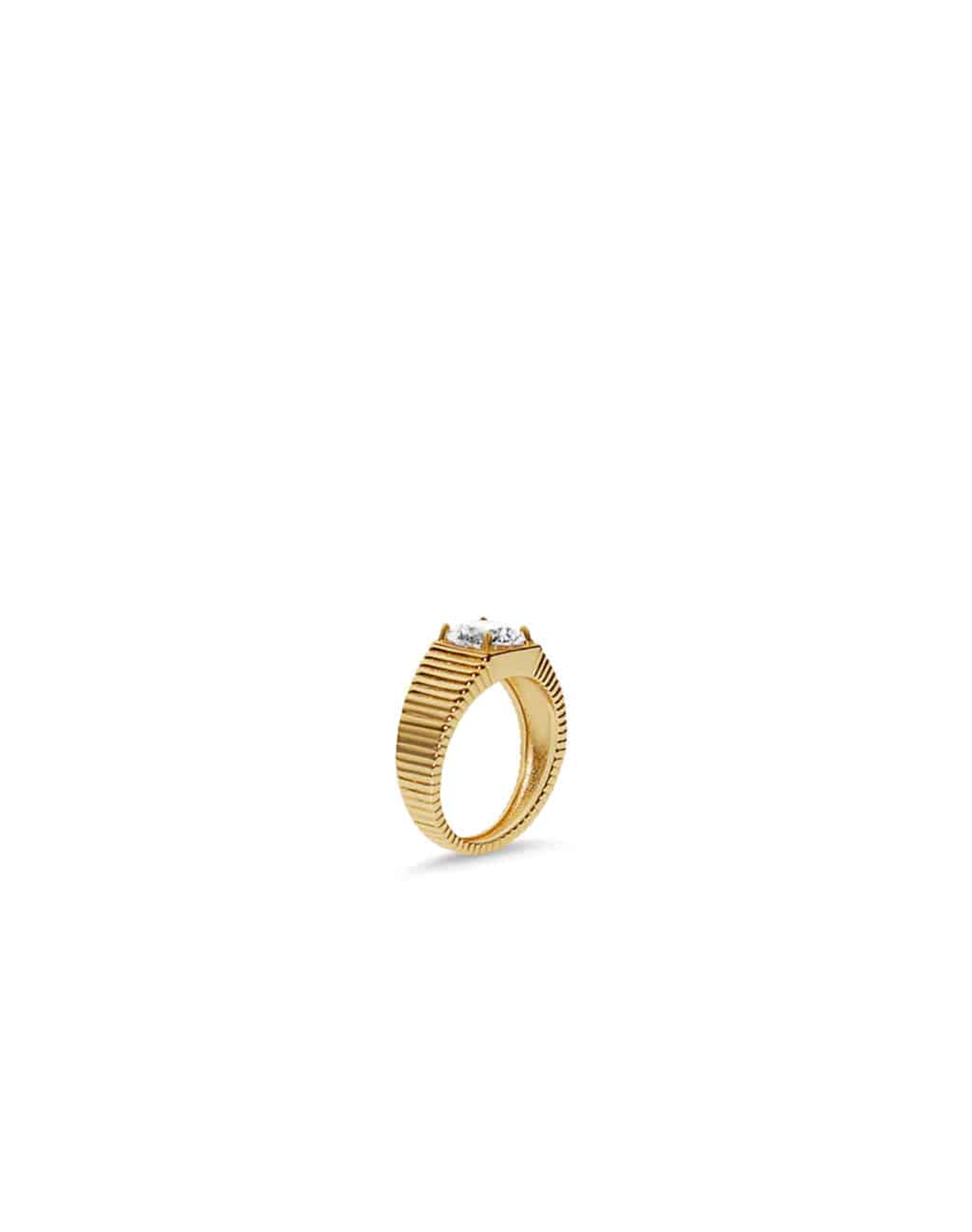 The Rouge Cz Signet Ring | Gold Vermeil and Sterling Silver