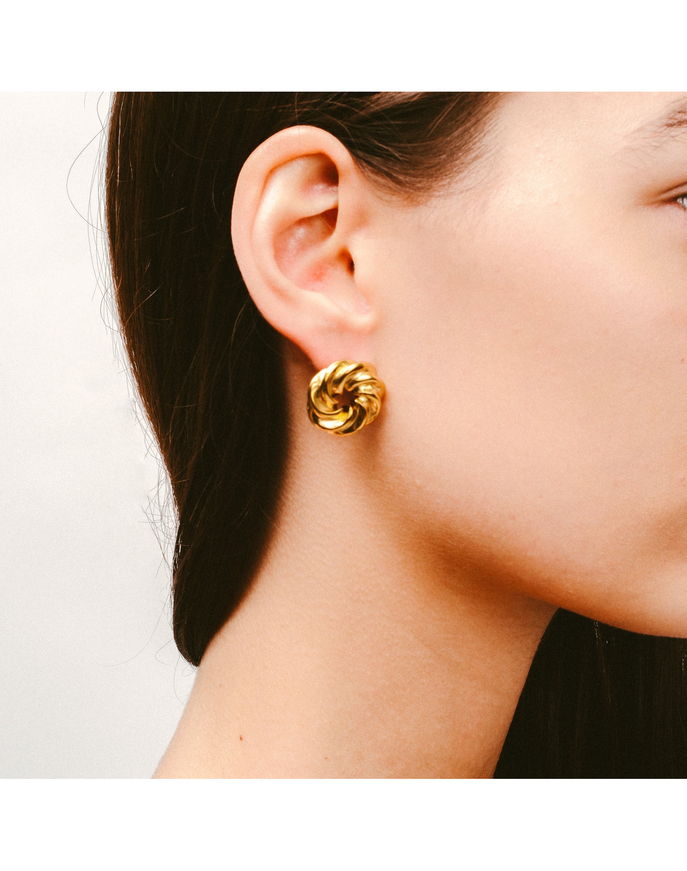 The Round Textured Studs | Gold Plated Brass