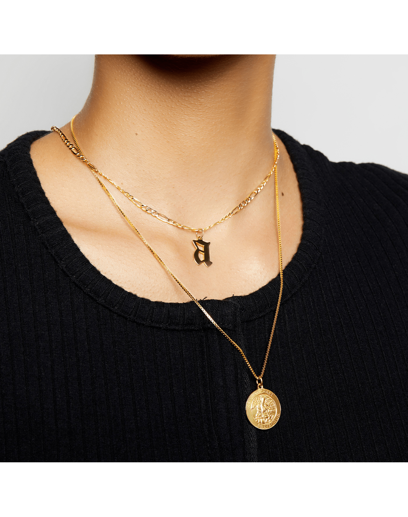 The Saint Michael Cross Necklace | Gold Vermeil and Sterling Silver