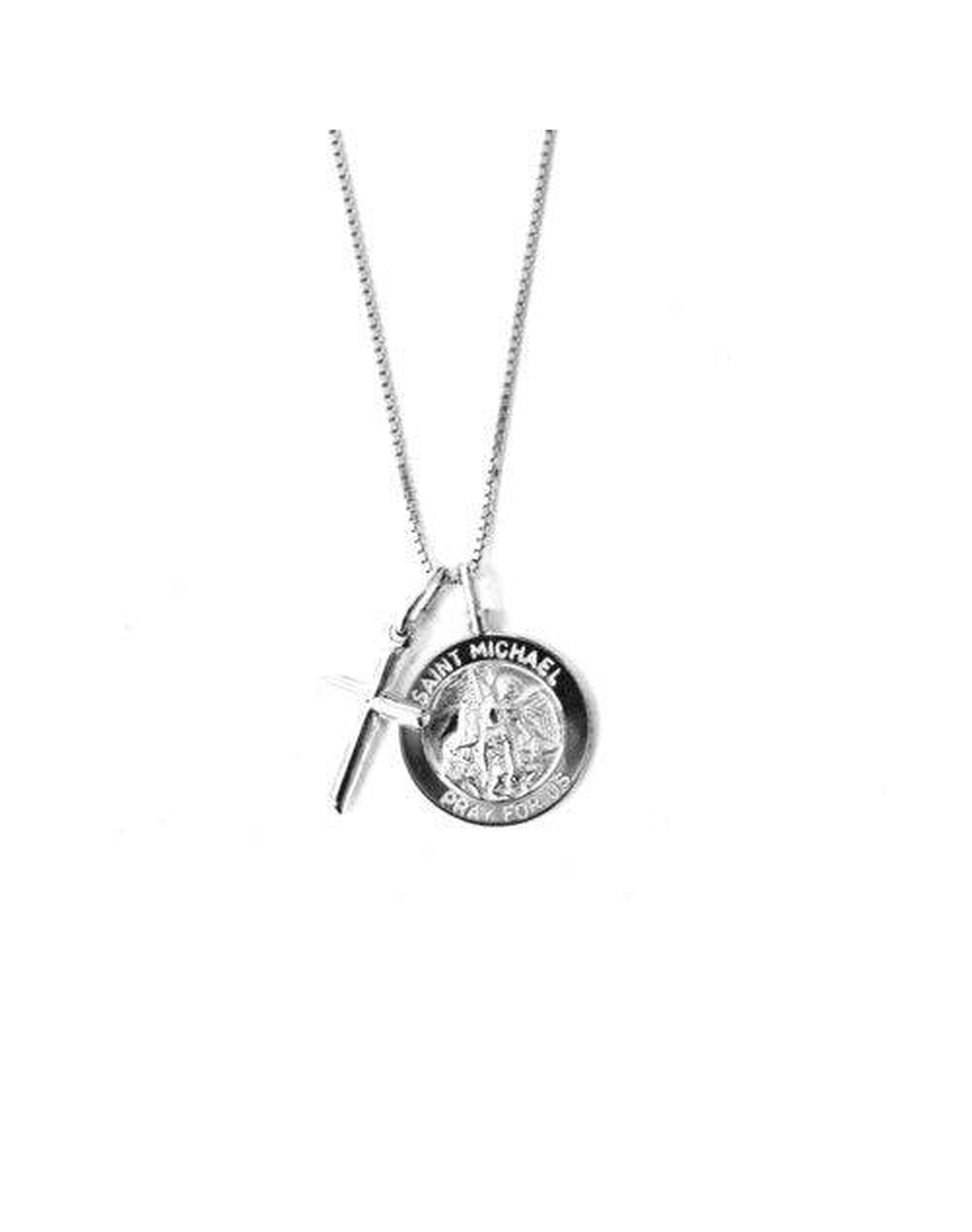 The Saint Michael Cross Necklace | Gold Vermeil and Sterling Silver