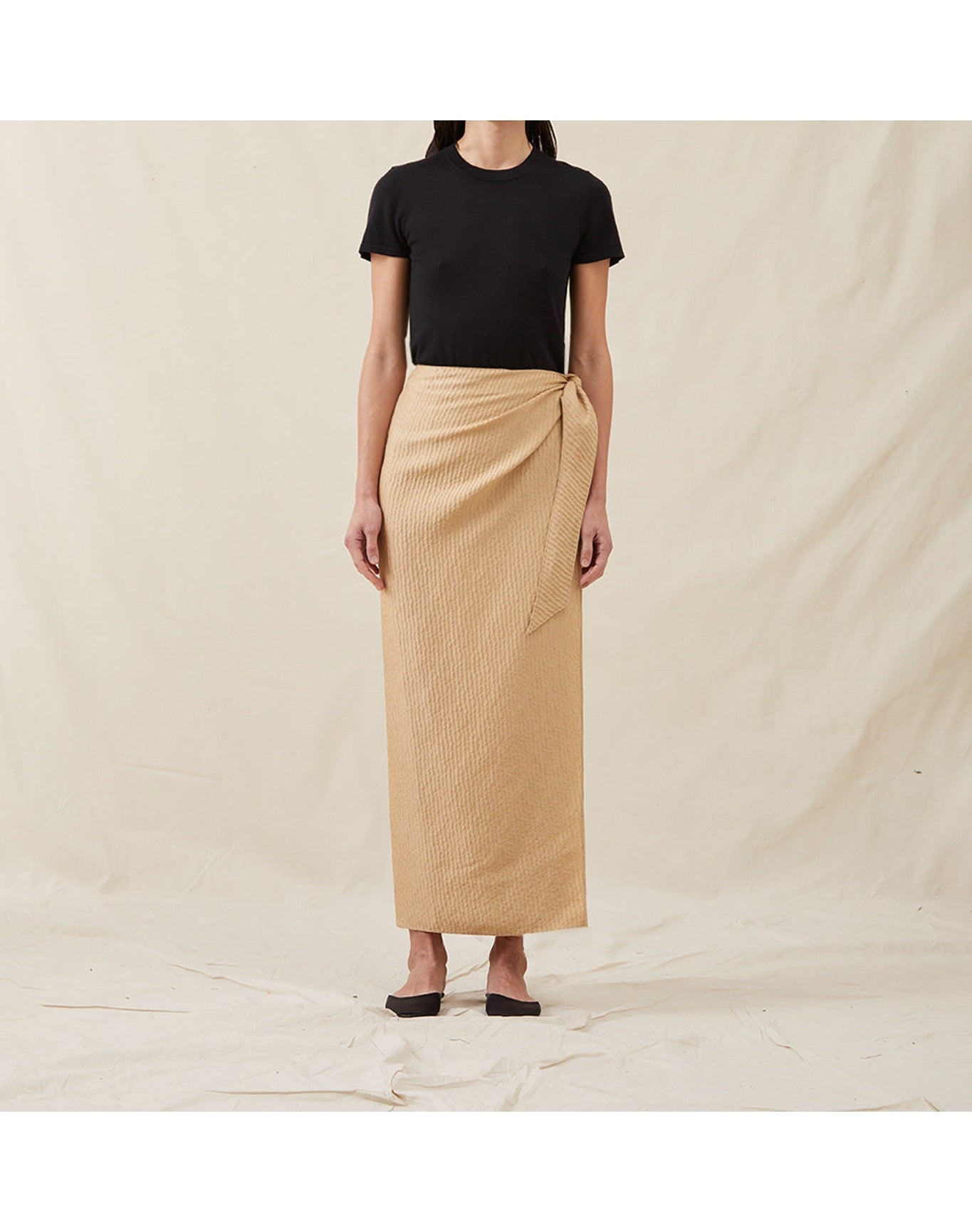 The Sarong Skirt In Wave Stripe | Copper