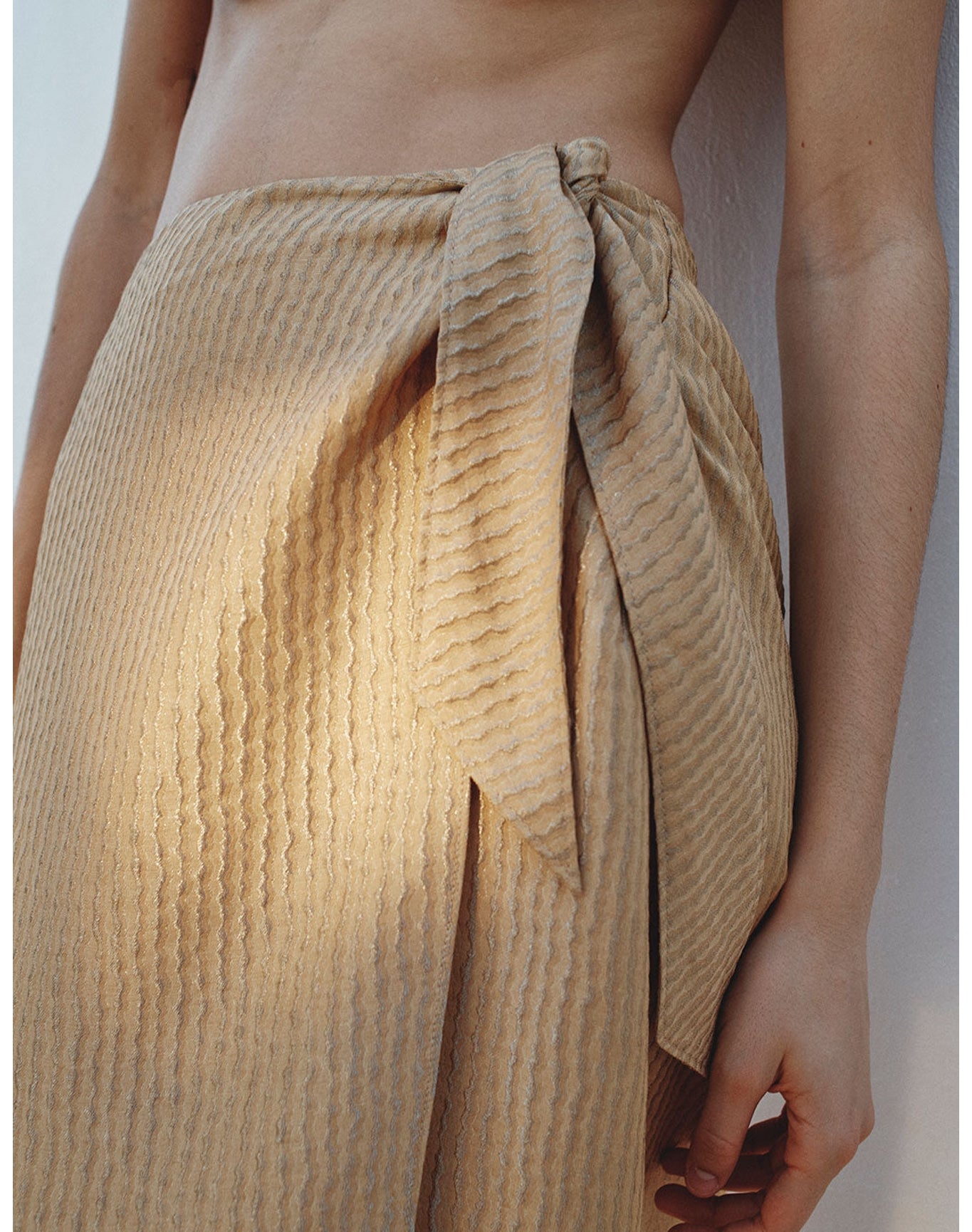 The Sarong Skirt In Wave Stripe | Copper