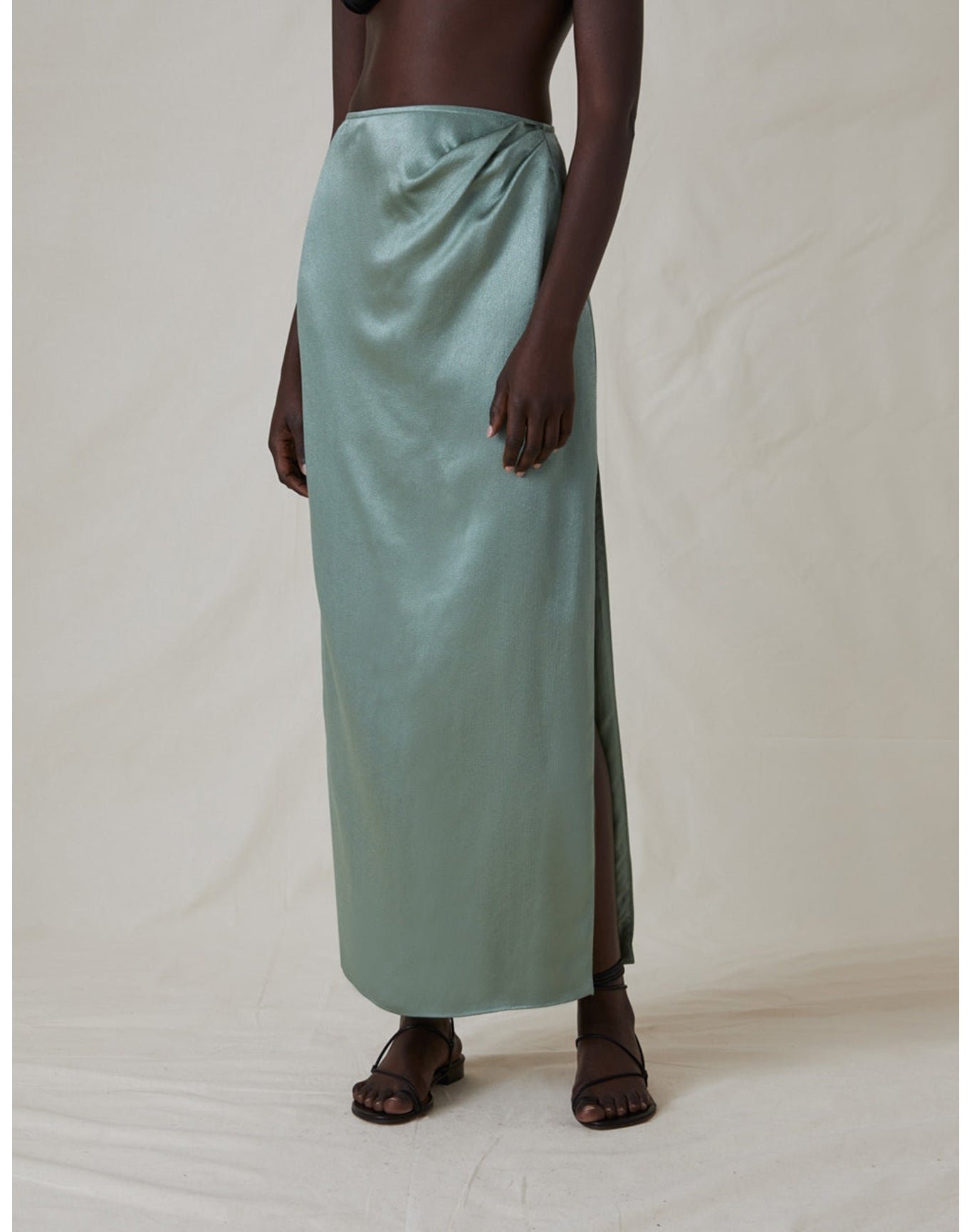 The Satin Draped Skirt | Seaglass