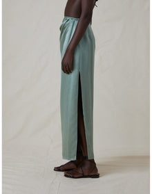 The Satin Draped Skirt | Seaglass